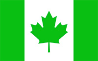 Photo of Canadian flag (white and green)