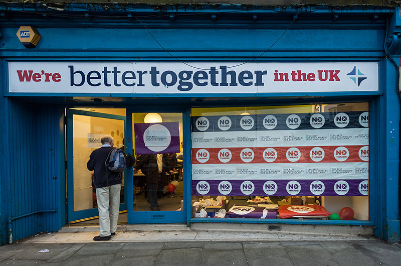 Photo of the "Better together" campaign office in Edinburgh