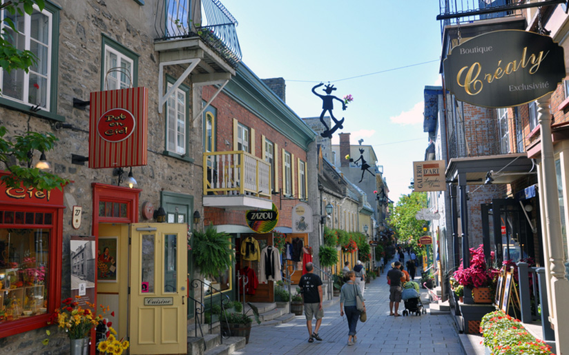 Photo of Rue du Petit-Champlain which is a famous shopping street in Quebec